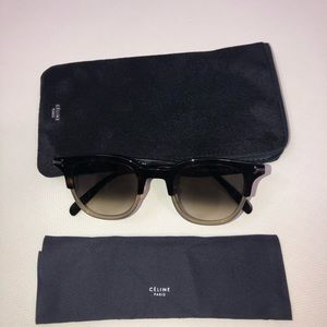 Celine Brown and Gray Sunglasses with Gradient Lenses and Two-Tone Frame